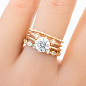 Alice Ring, IGI Certified 1.34ct Round Lab Diamond, 14k Yellow Gold (One of a kind)