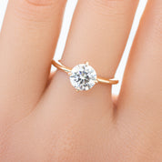 Alice Ring, IGI Certified 1.34ct Round Lab Diamond, 14k Yellow Gold (One of a kind)
