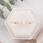 Alice Ring, IGI Certified 1.34ct Round Lab Diamond, 14k Yellow Gold (One of a kind)