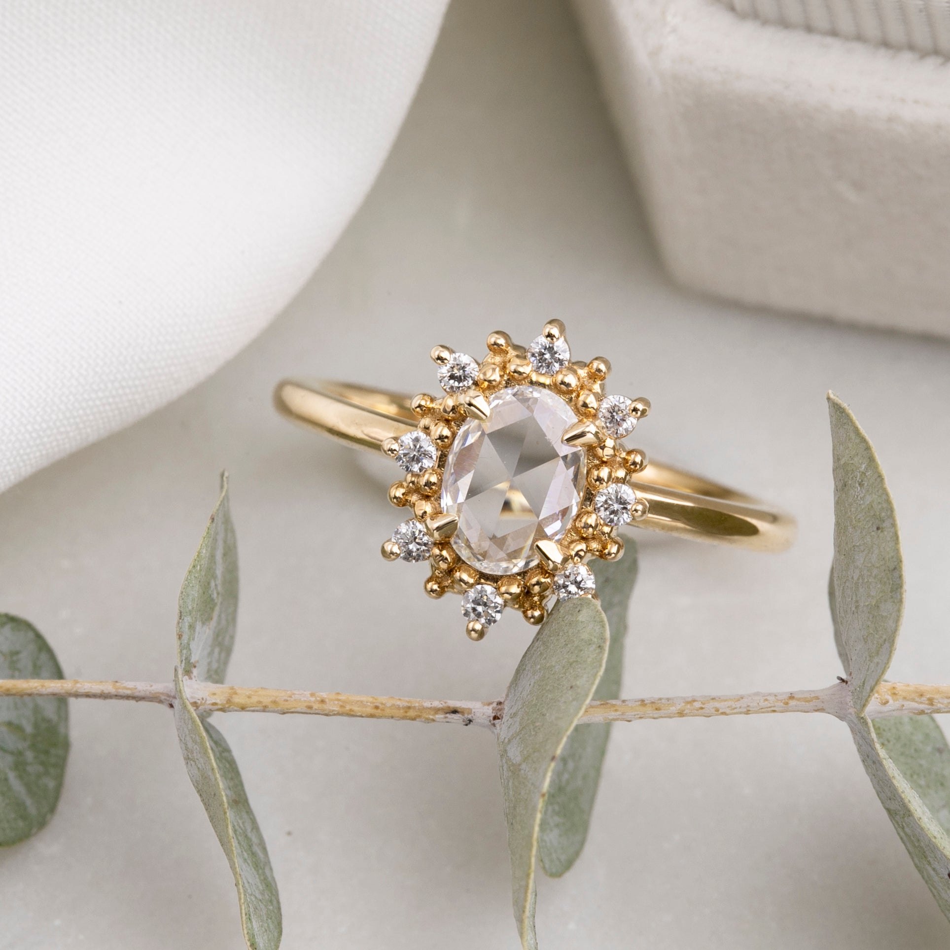 Victoria Ring, Oval Rose Cut Diamond