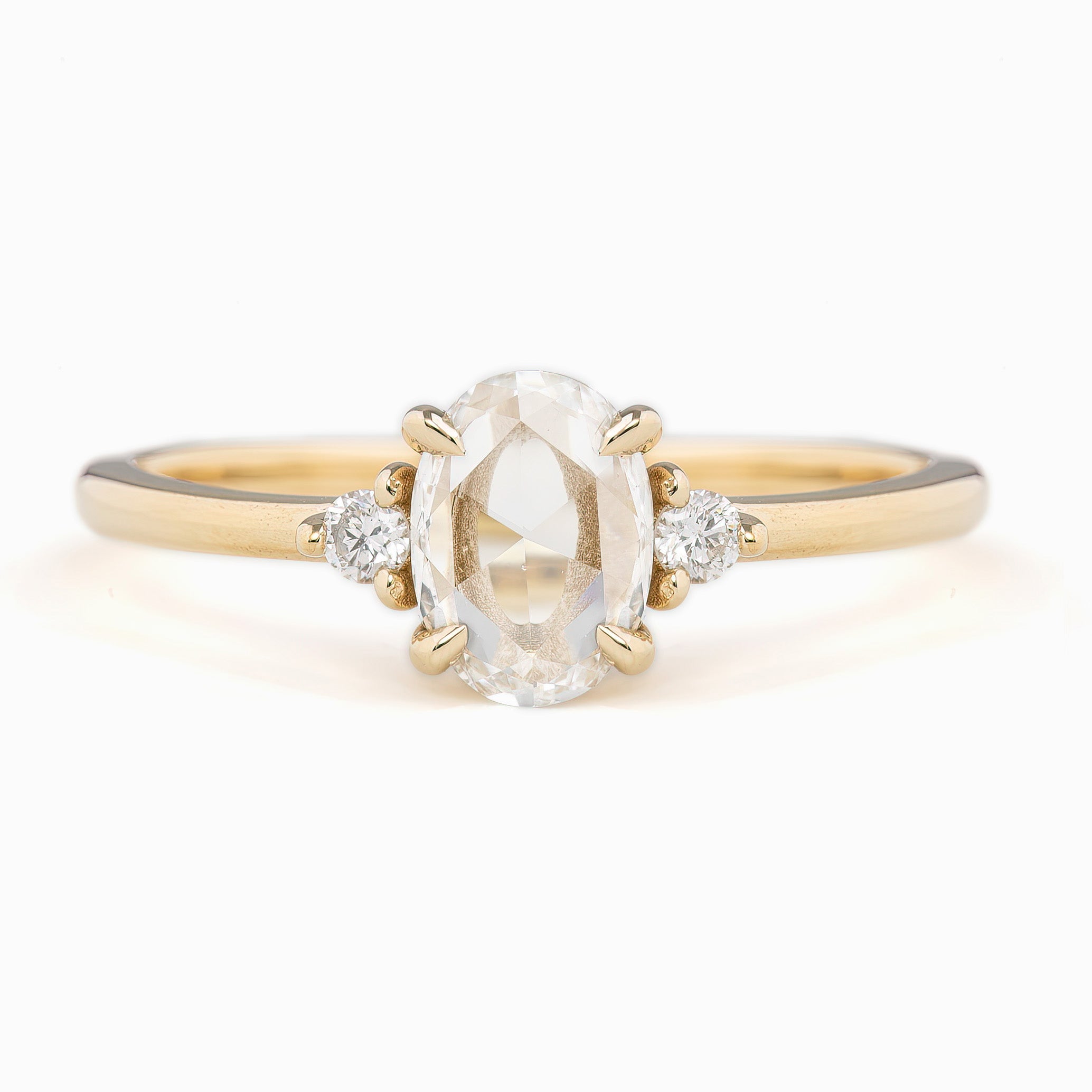 Emilie Ring 0.50ct Oval Rose Cut Diamond, 14K Yellow Gold (One of a kind)