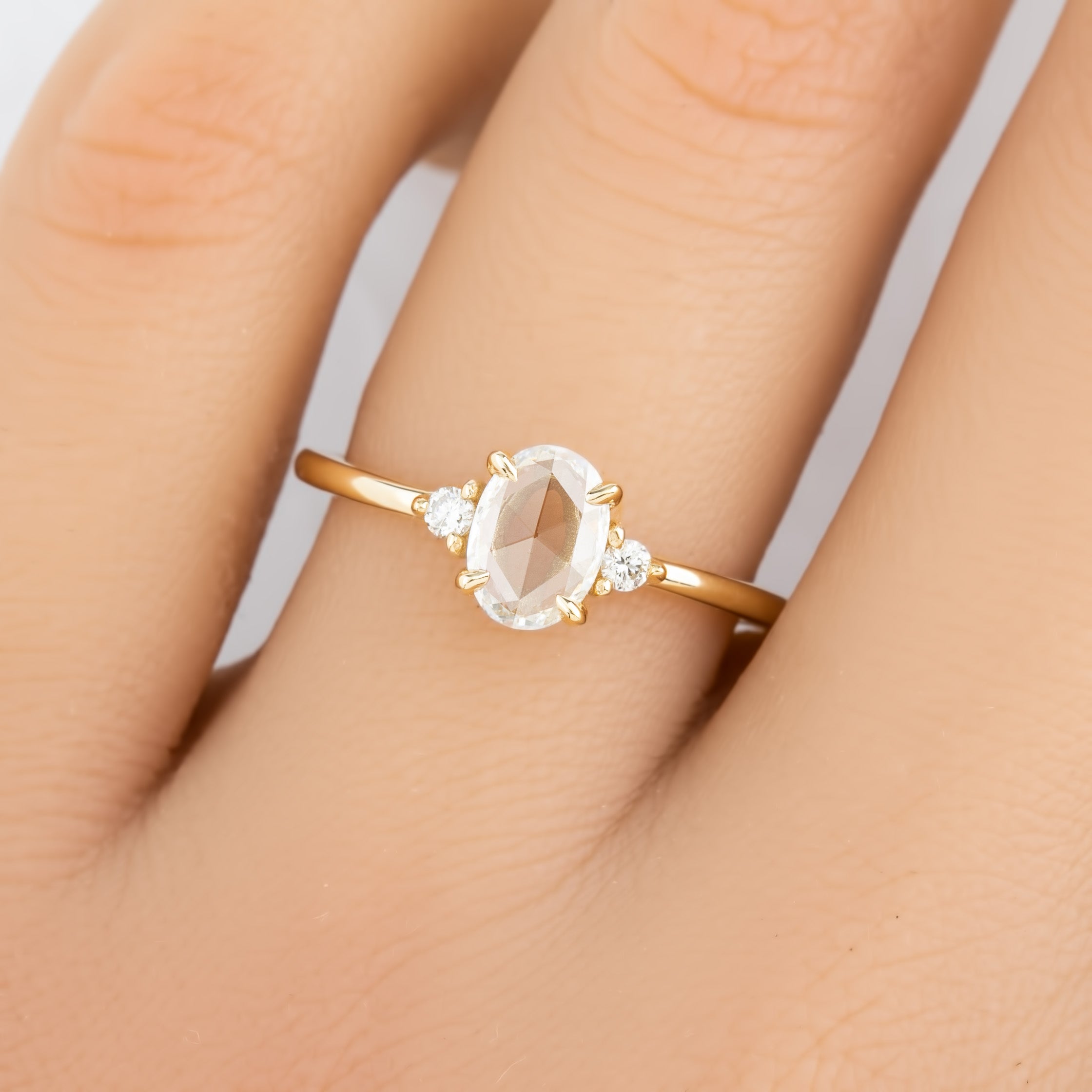 Emilie Ring, Oval Rose Cut Diamond