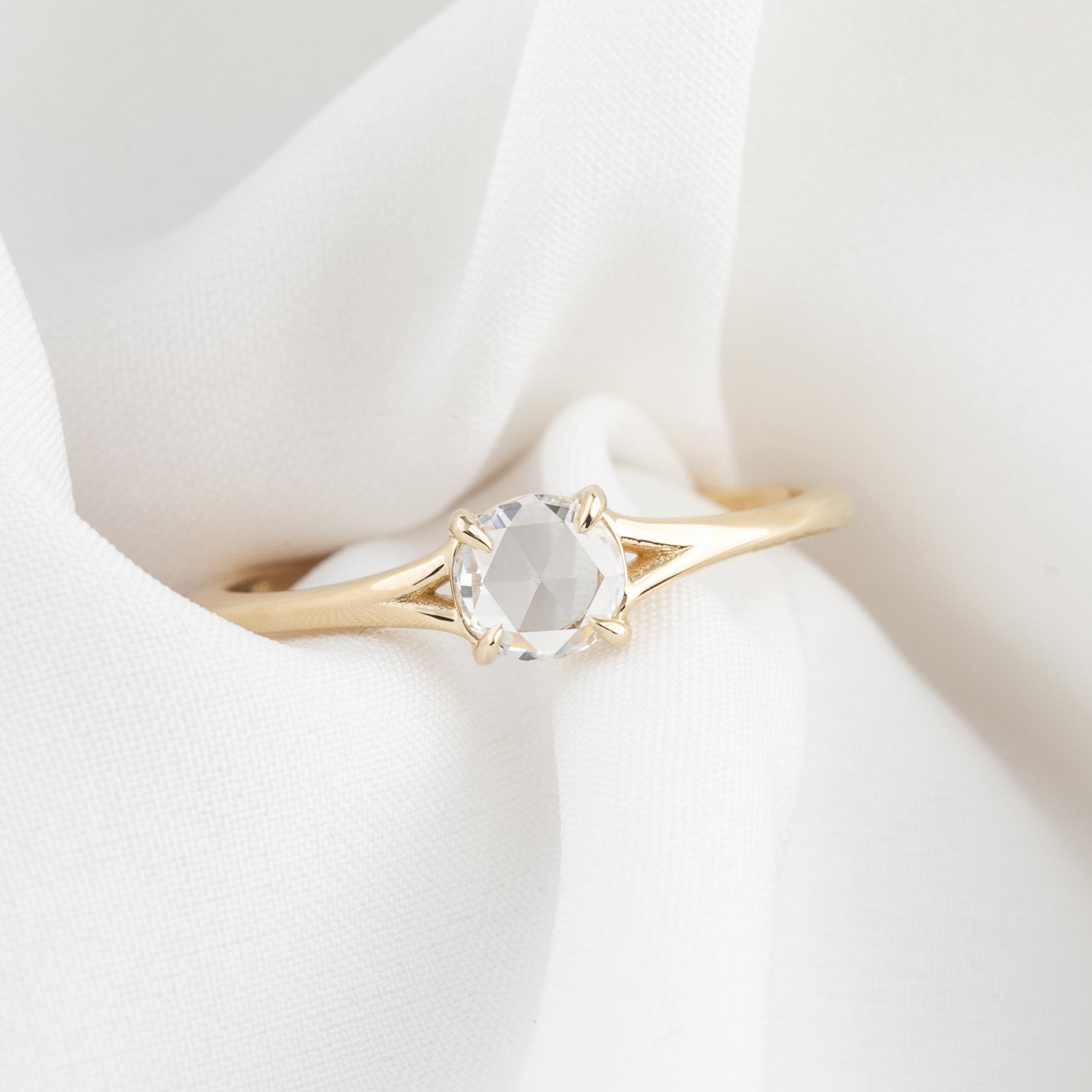 Kylie Ring, 0.27ct Rose Cut Diamond, 14k Yellow Gold (One of a kind)
