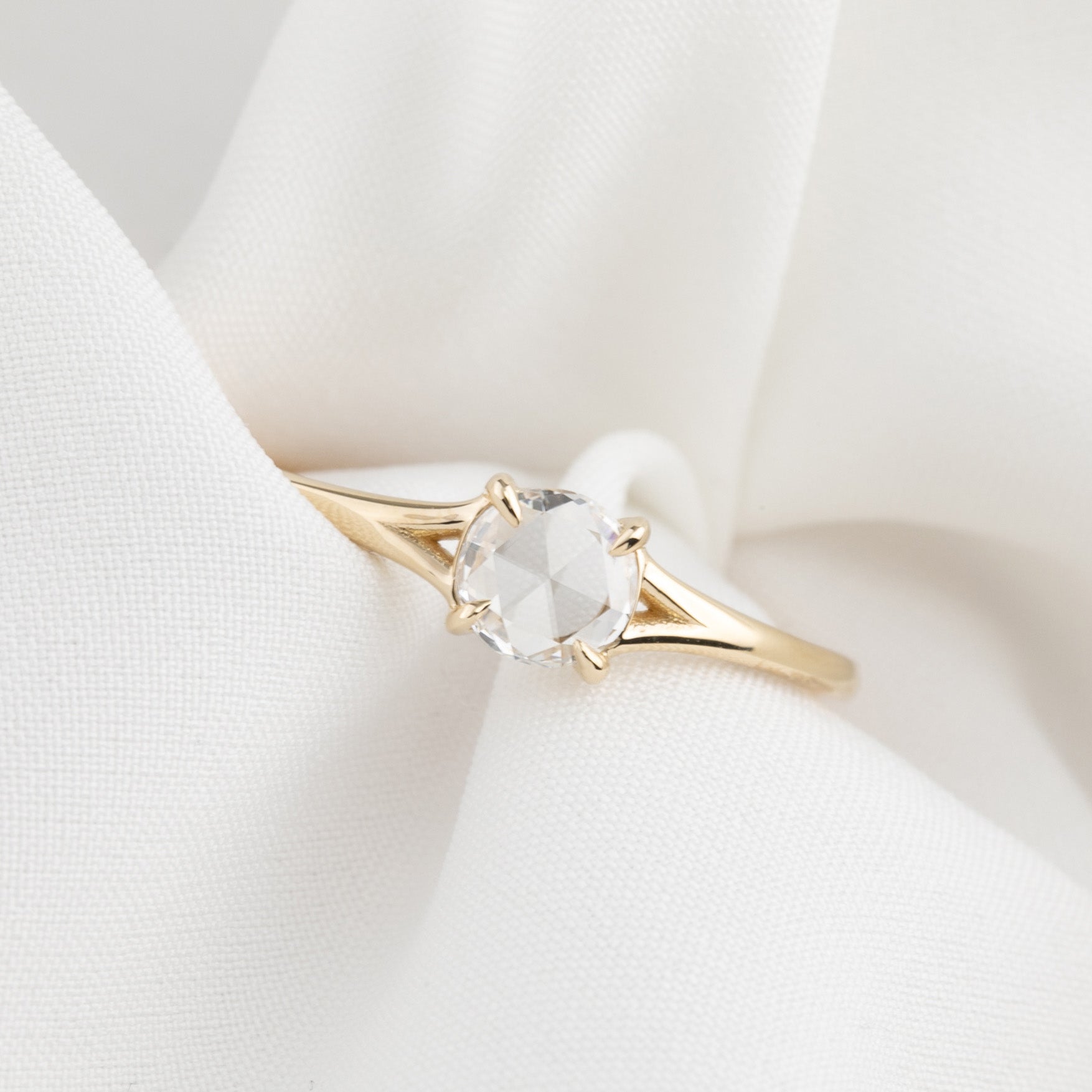 Kylie Ring, 0.27ct Rose Cut Diamond, 14k Yellow Gold (One of a kind)
