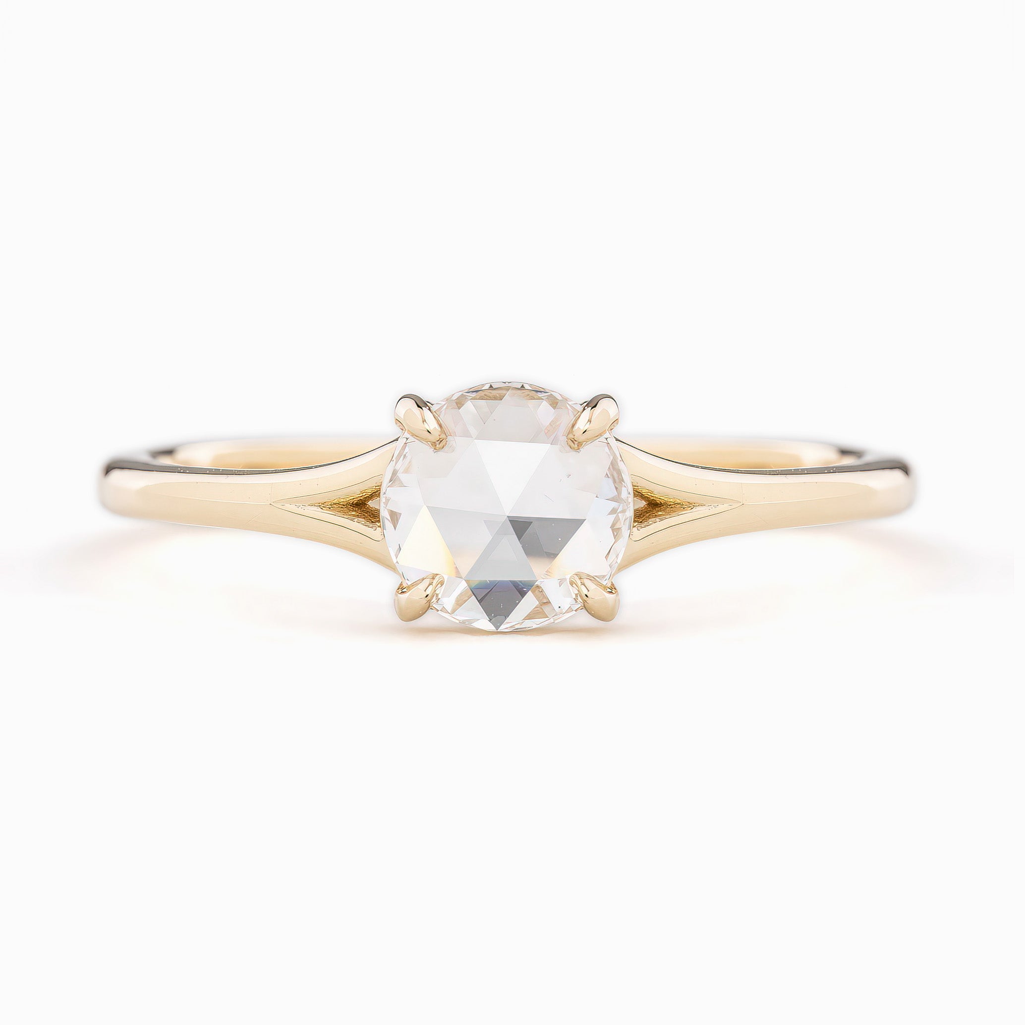 Kylie Ring, 0.50ct Round Rose Cut Diamond, 14k Yellow Gold (One of a kind)