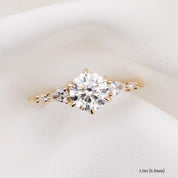 Estel Fleur Petal Ring, Round Brilliant Cut Diamond