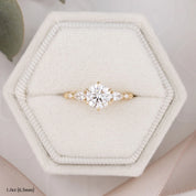 Estel Fleur Petal Ring, Round Brilliant Cut Diamond