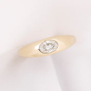 Dome Ring, 0.40ct Oval Brilliant Cut Diamond, 14k Yellow Gold (One of a kind)