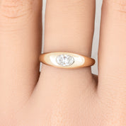 Dome Ring, 0.40ct Oval Brilliant Cut Diamond, 14k Yellow Gold (One of a kind)