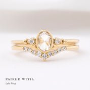 Estel Bezel Ring, Oval Rose Cut Diamond