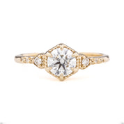 Agatha Ring, IGI Certified 0.8ct Lab Diamond, 14k Yellow Gold (One of a kind)