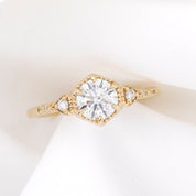 Agatha Ring, IGI Certified 0.8ct Lab Diamond, 14k Yellow Gold (One of a kind)