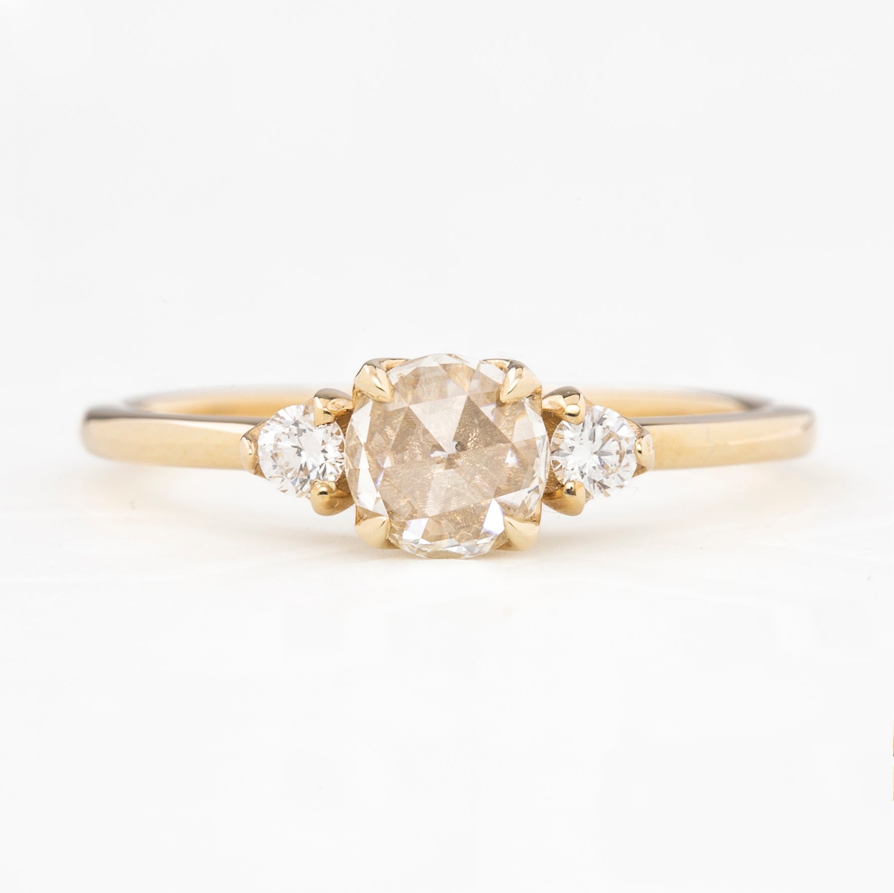 Estel Ring, 0.45ct Rose Cut Diamond, 14k Yellow Gold (One of a kind)