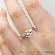 Olivia Ring, Round Rose Cut Diamond