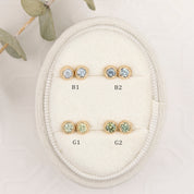 Dahlia Stud Earrings - Montana Sapphire