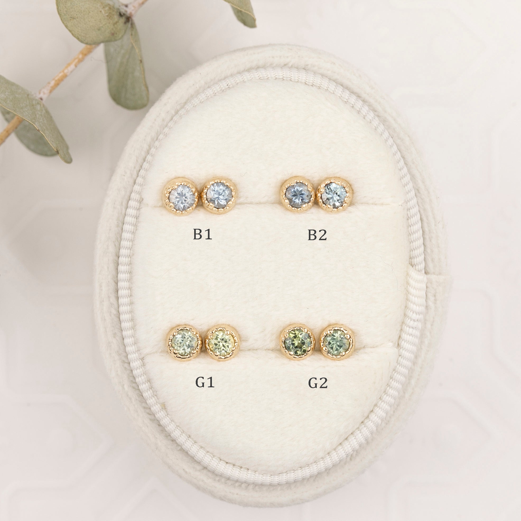 Dahlia Stud Earrings - Montana Sapphire