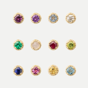 Dahlia 3mm Birthstone Stud Earrings