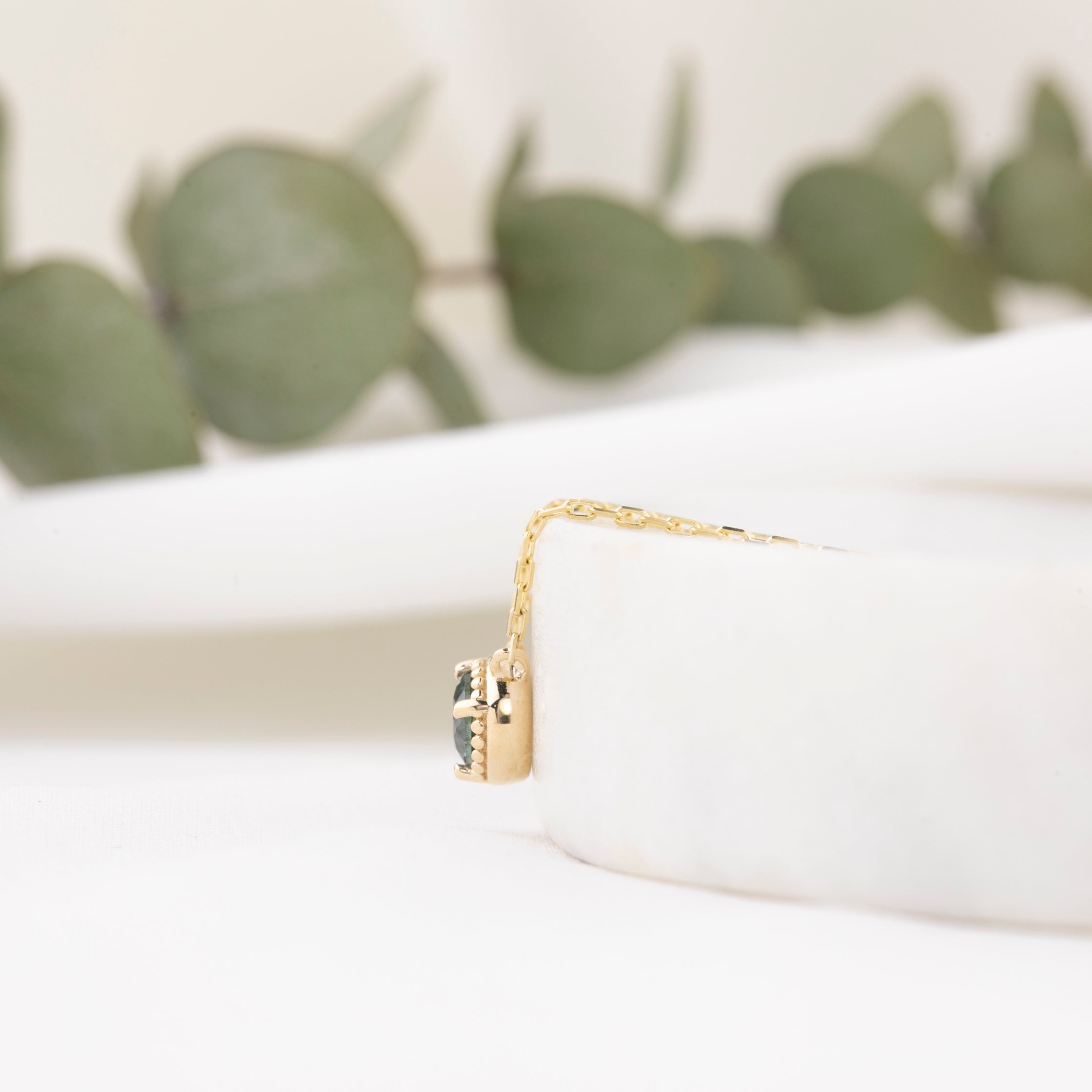 Dahlia 0.50ct Montana Sapphire Solitaire Necklace