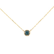 Dahlia 0.50ct Montana Sapphire Solitaire Necklace