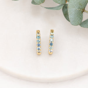 Montana Sapphire Huggie Earrings, 15mm