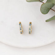 Montana Sapphire Huggie Earrings, 12.5mm