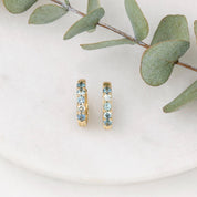 Montana Sapphire Huggie Earrings, 12.5mm