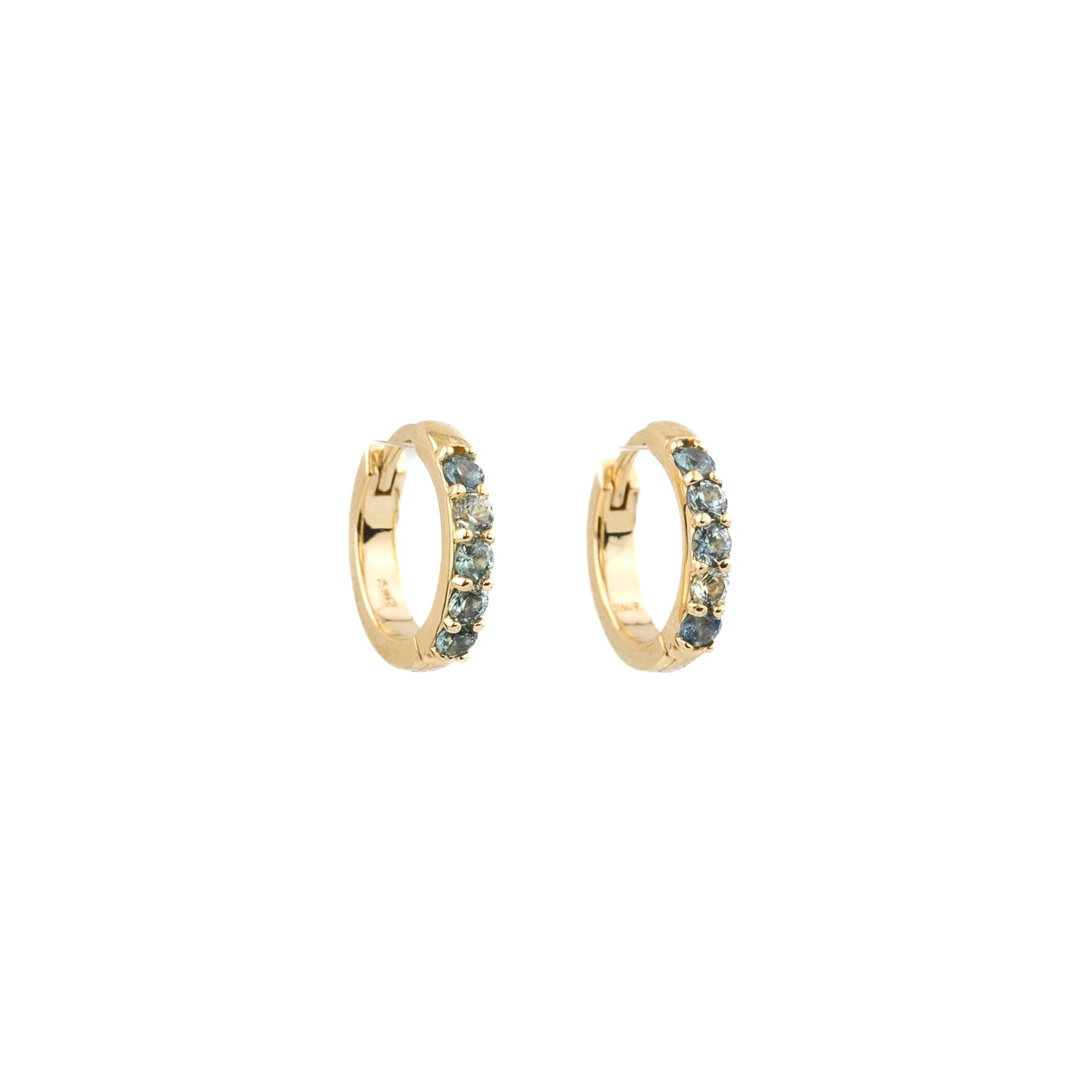 Montana Sapphire Huggie Earrings, 12.5mm