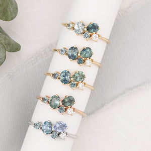 Stardust Cluster Ring, Five Stones (Pick your own gems)