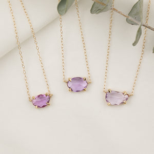 Lisa Unheated Pink Purple Sapphire Necklace