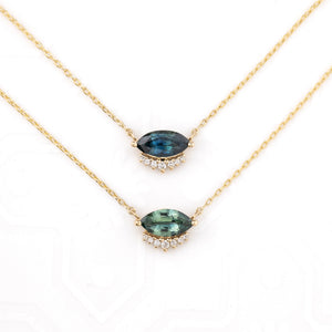 Eden Necklae, 0.67ct Blue Green Sri Lanka Sapphire