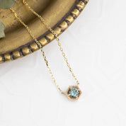 Milgrain Necklace Light Blue Montana Sapphire