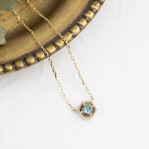 Milgrain Necklace Light Blue Montana Sapphire