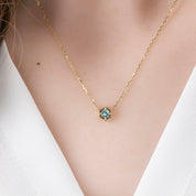 Milgrain Necklace Light Blue Montana Sapphire