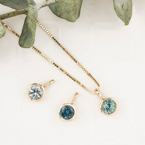 Patia Necklace, Montana Sapphire (Charm Option)