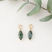 Hoop Charm, Marquise Green Sapphire | Pair