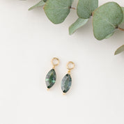Marquise Green Sapphire Hoop Earrings