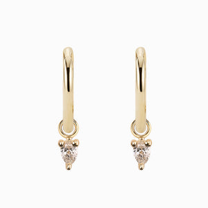 Pear Diamond Hoop Earrings