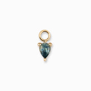 Hoop Charm, Pear Cut Montana Sapphire