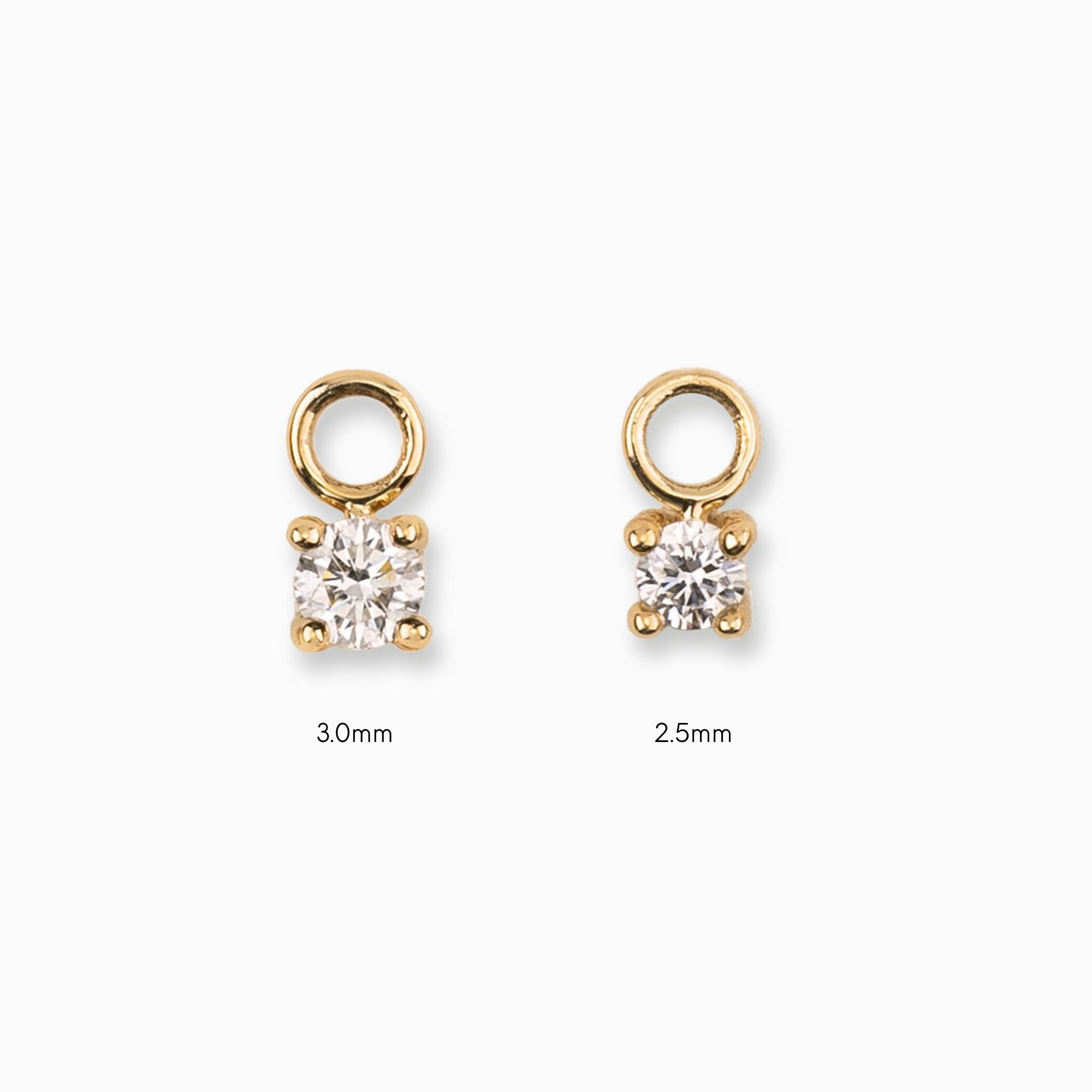 Hoop Earring Charms, Diamond, 14K Gold | Pair