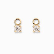 Hoop Earring Charms, Diamond, 14K Gold | Pair