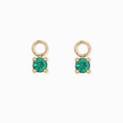 Hoop Earring Birthstone Charms, 14K Gold | Pair
