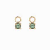 Hoop Earring Charms, Round-Cut Montana Sapphire, 14KGold | Pair