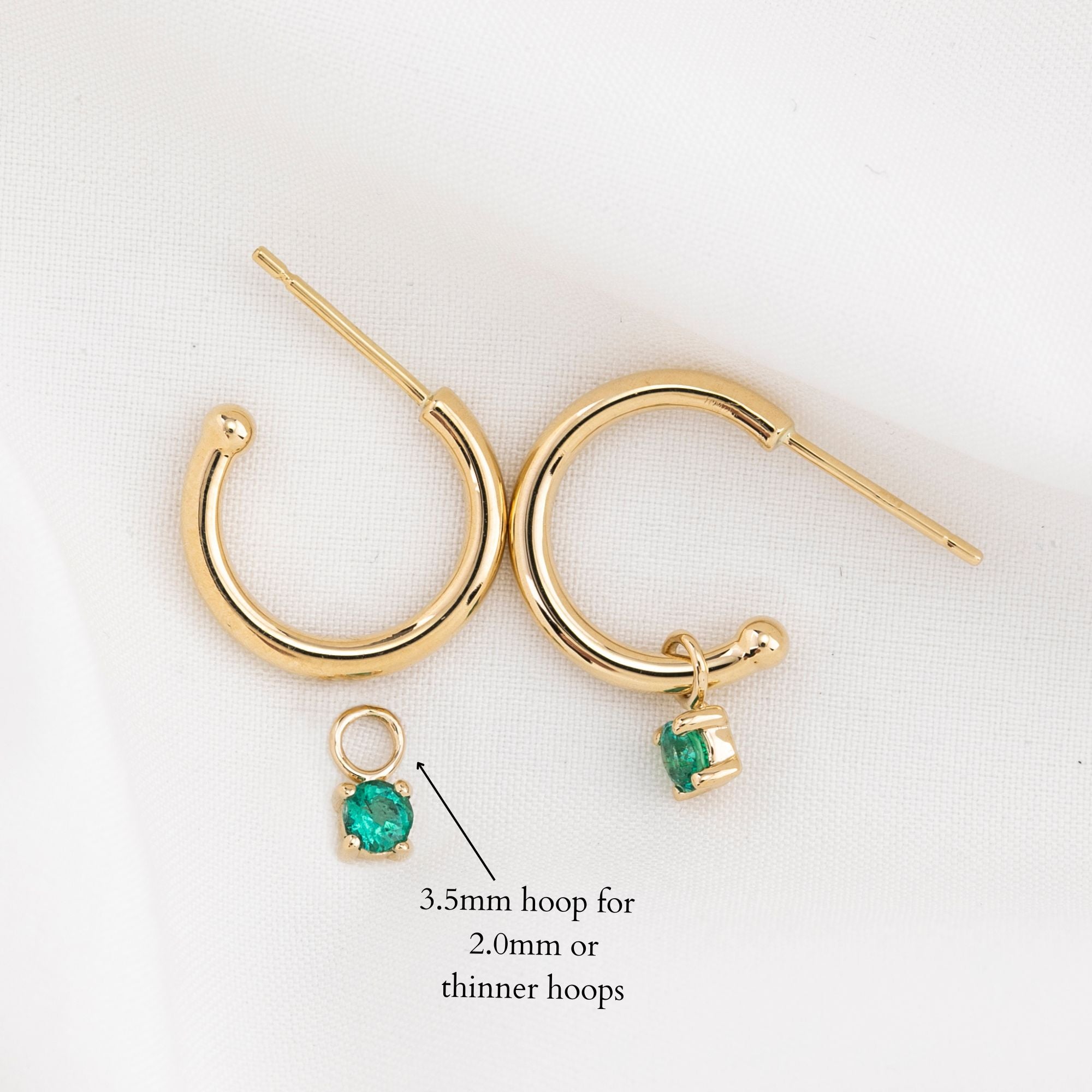 3mm Birthstone Hoop Charm