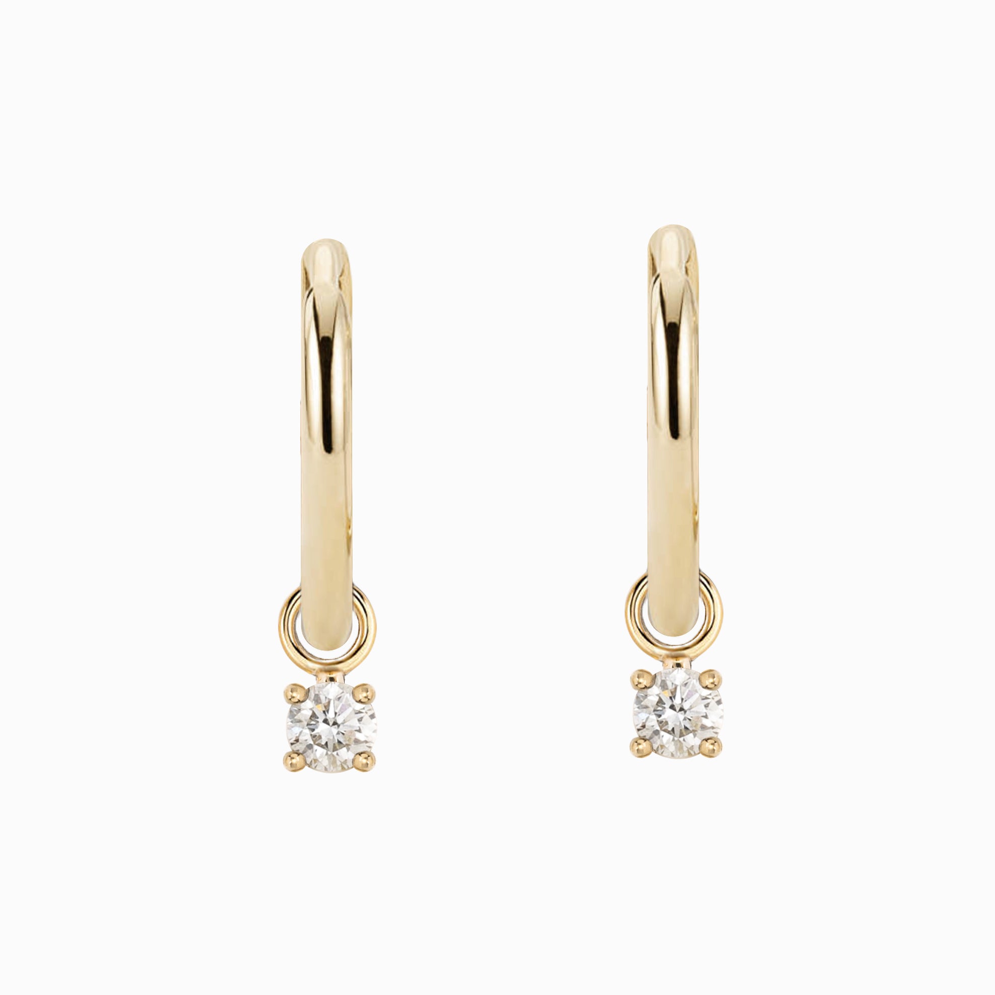 Round Diamond Hoop Earrings