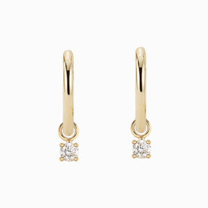 Round Diamond Hoop Earrings