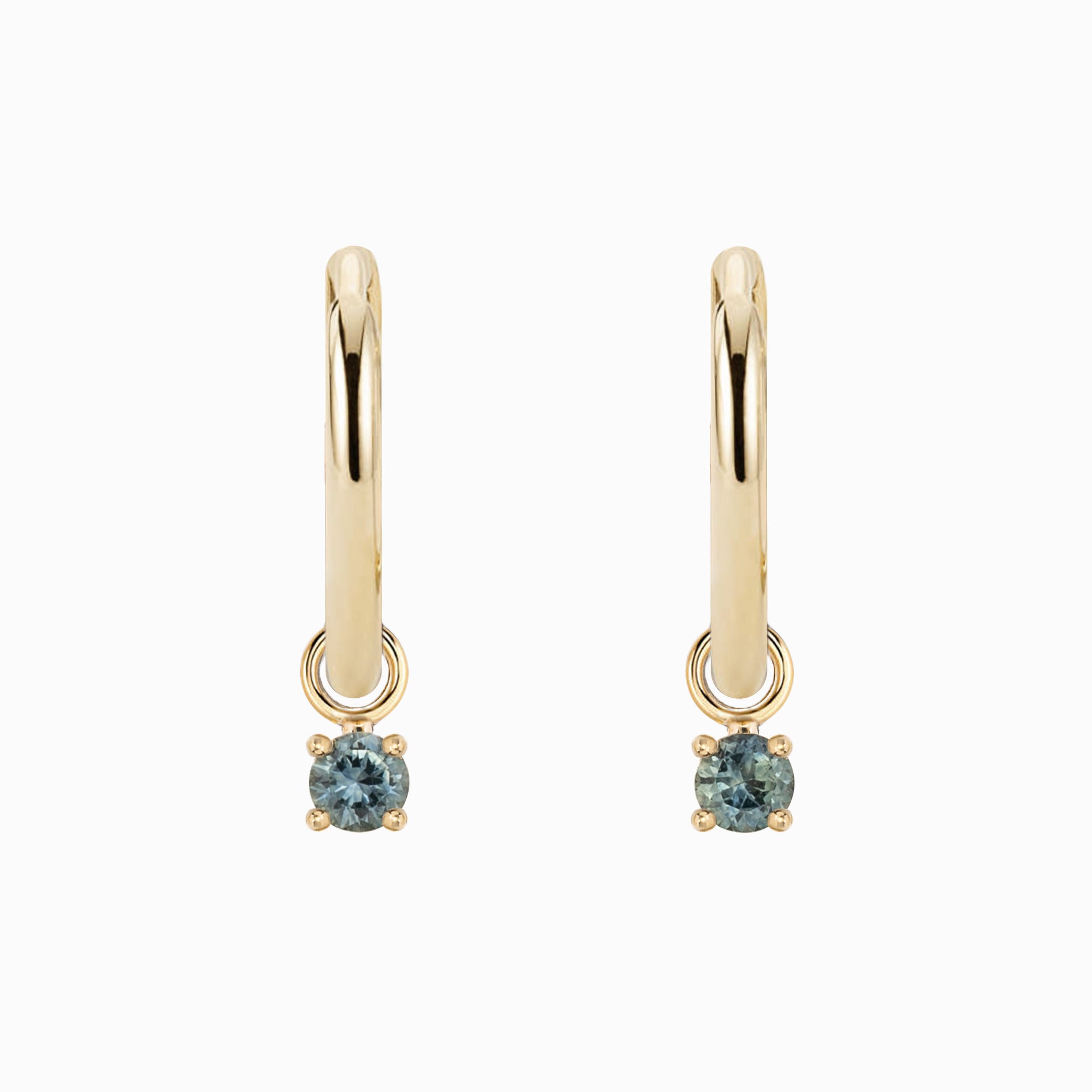 Montana Sapphire Hoop Earrings | 4 prong