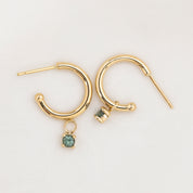 Montana Sapphire Hoop Earrings | 4 prong