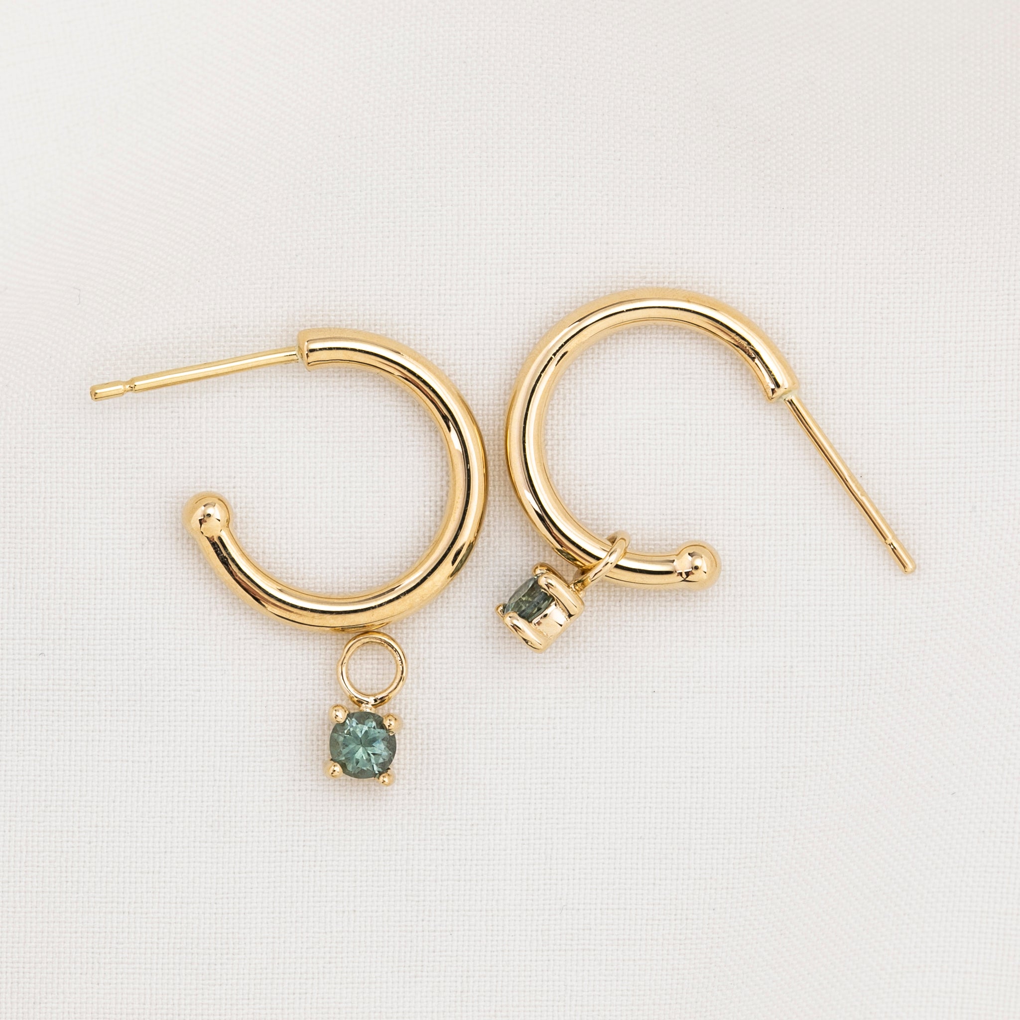 Montana Sapphire Hoop Earrings | 4 prong