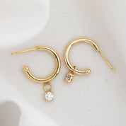 Round Diamond Hoop Earrings