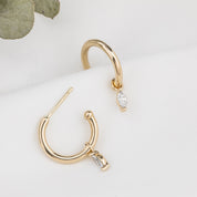 Marquise Diamond Hoop Earrings